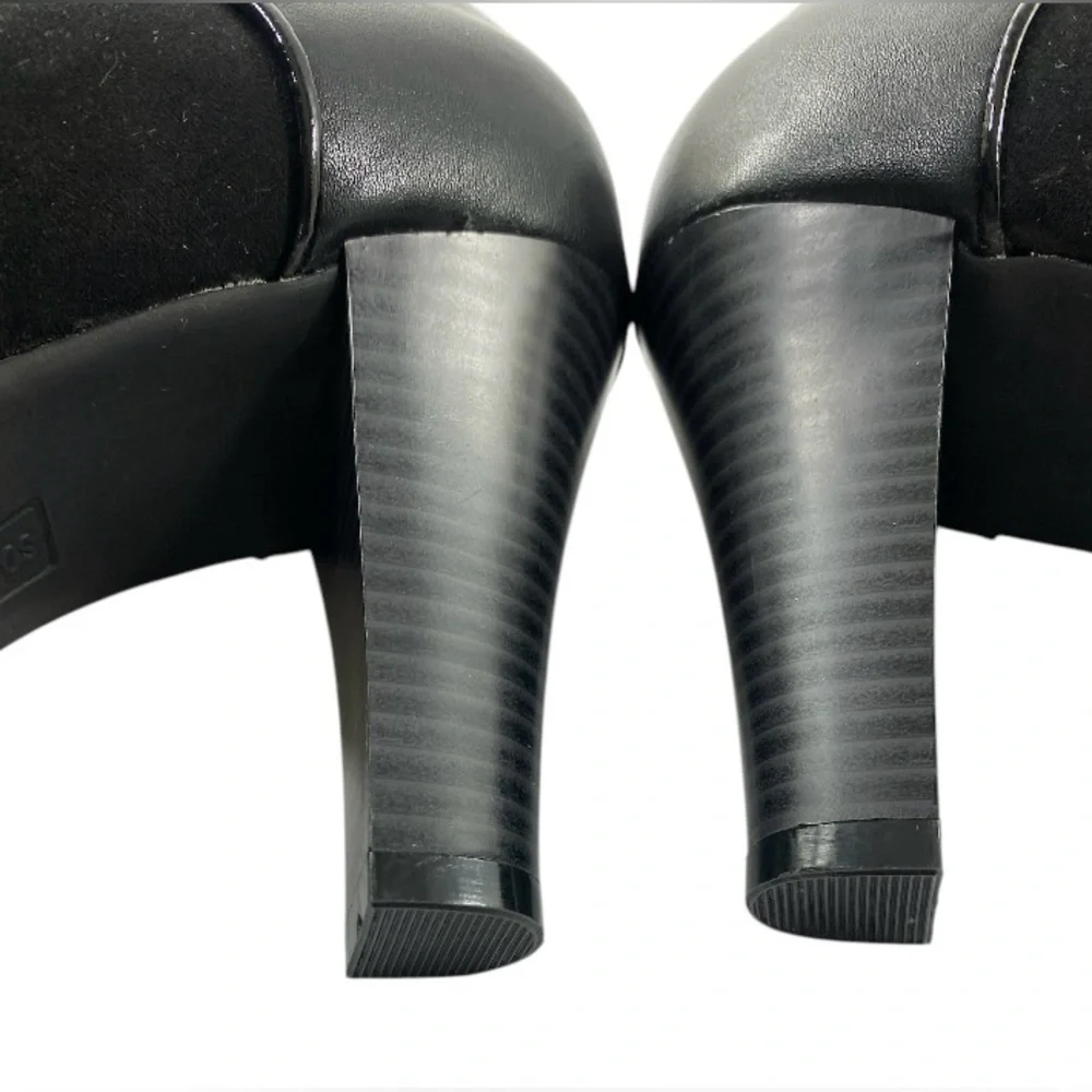 Croft & Barrow Sole (Sense)Ability Women’s 7.5 Black Buckle Ankle Heeled Boots - Picture 4 of 6